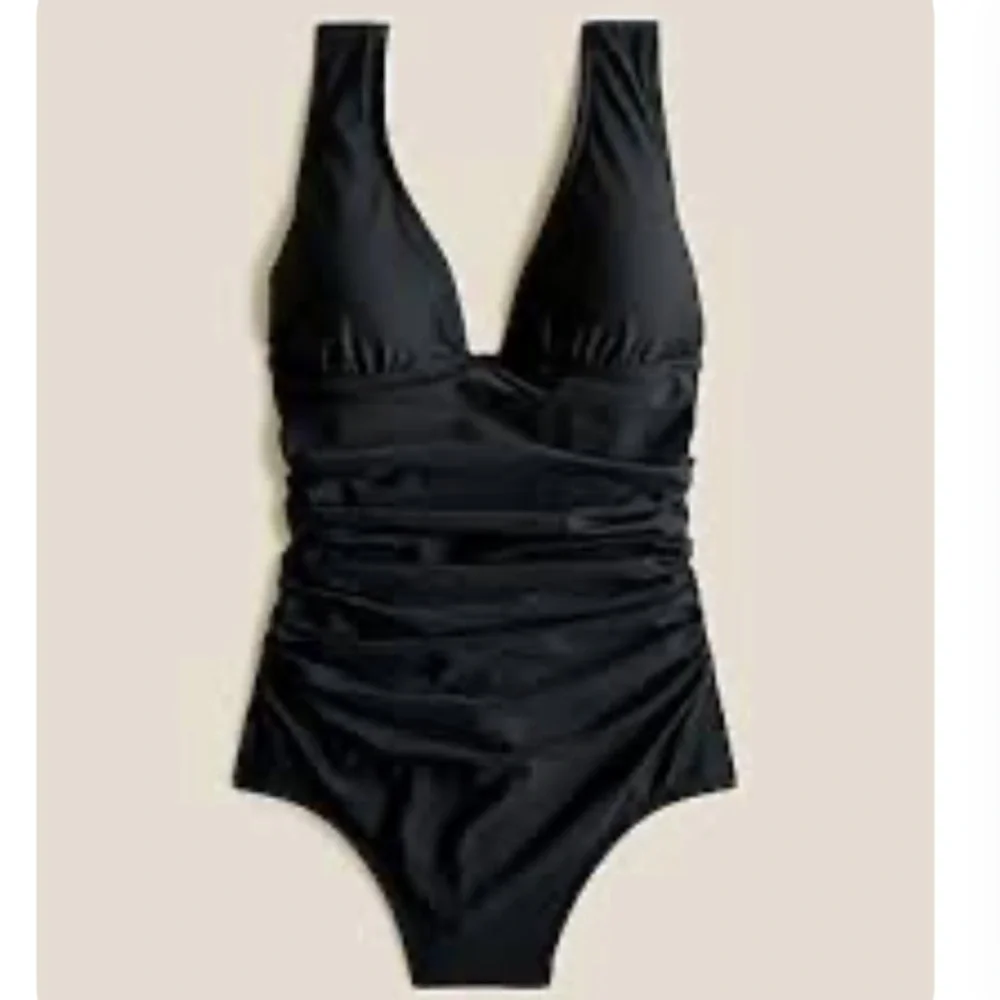 J Crew Black Ruched femme one-piece swimsuit Size 12